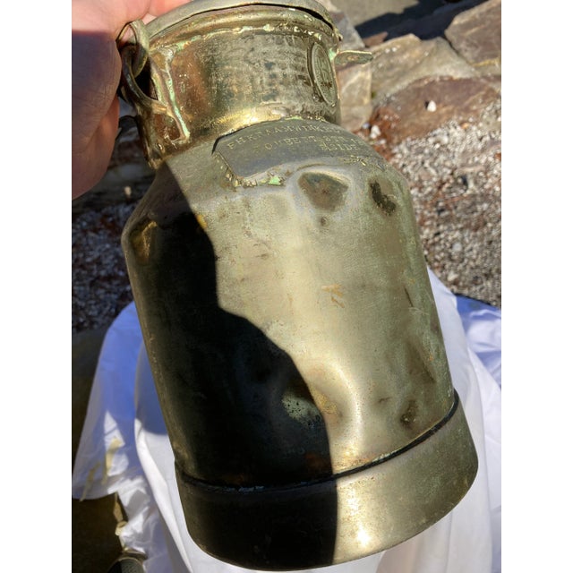 Brass Antique Heavy Brass South African Milk Pail For Sale - Image 8 of 10