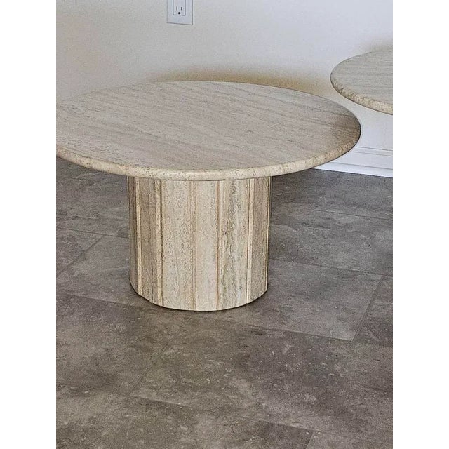 Tavertine Marble Nesting Bunching Tables For Sale - Image 4 of 6