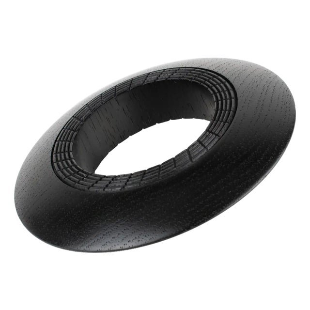 Christian Dior Massive Flying Saucer Carved Wood Bangle Bracelet For Sale