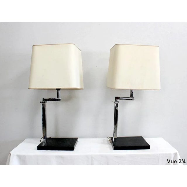 Chromed Metal Lamps, 1960s, Set of 2 For Sale - Image 16 of 18