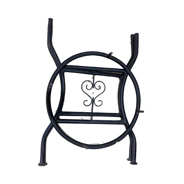 Chebka' Contemporary Round Iron Table With Mosaic Artwork For Sale - Image 6 of 7