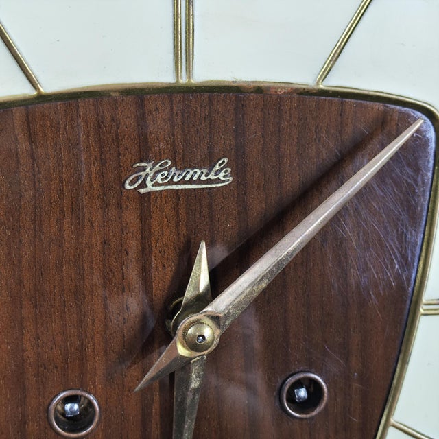 Mid-Century Modern 1962 Franz Hermle Wall Clock Modern German FHS 130-020 For Sale - Image 3 of 4