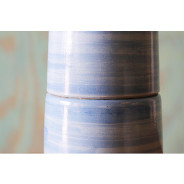 1960s 1960s Gordon and Jane Martz M55 Lamp for Marshall Studios Tall Baby Blue Gloss Tootsie Roll For Sale - Image 5 of 11