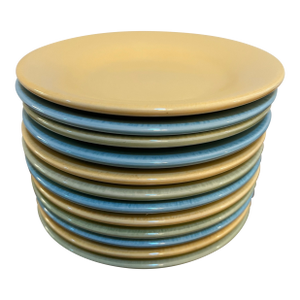 Vintage Mix Matched Colors of 12 Small Plates