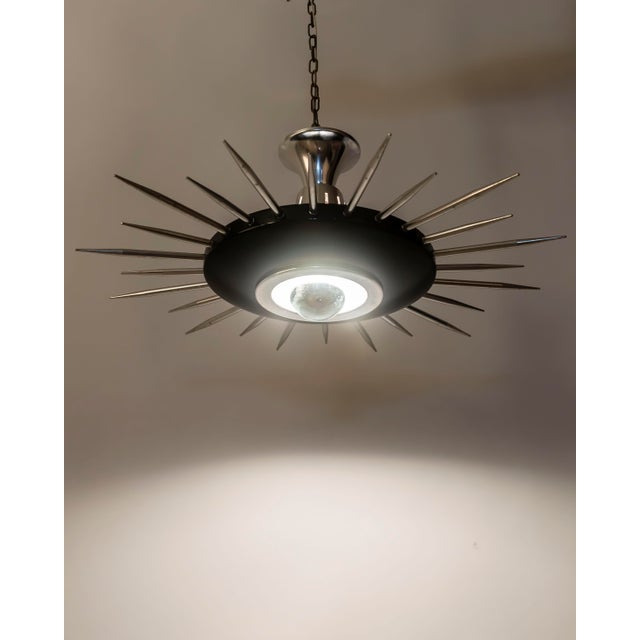 Italian Sunburst Pendant Lamps, 1950s, Set of 2 For Sale - Image 6 of 9