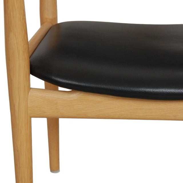 Pp-513 Armchair in Oak and Black Leather by Hans Wegner, 1990s For Sale - Image 9 of 13