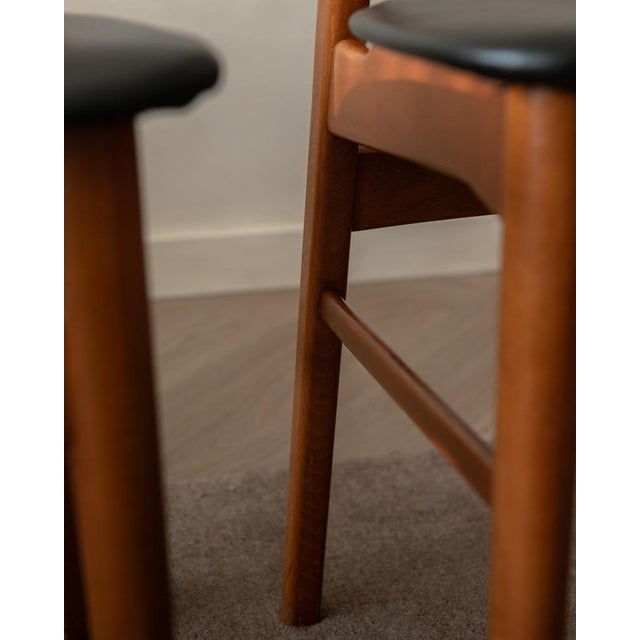 Vintage Danish Dining Chairs in Teak and Black Skai, 1960s, Set of 6 For Sale - Image 15 of 18