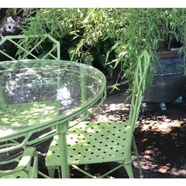 1950s Hall Bradley for Brown Jordan Top-Tier Line of “Calcutta”, Solid Cast Aluminum 5 Piece Patio Dining Set, Attributed For Sale - Image 10 of 12