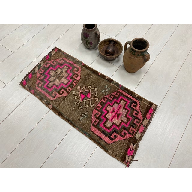 Tribal Vintage Antique Door Mat Rug For Sale - Image 3 of 5
