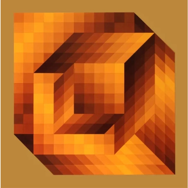 Abstract Victor Vasarely Progression 3-6, Optic Art For Sale - Image 3 of 3