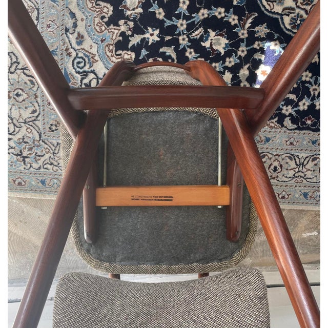 Brown Set of Scissor Chairs by Louis Van Teeffelen for Wébé, 1960s For Sale - Image 8 of 10