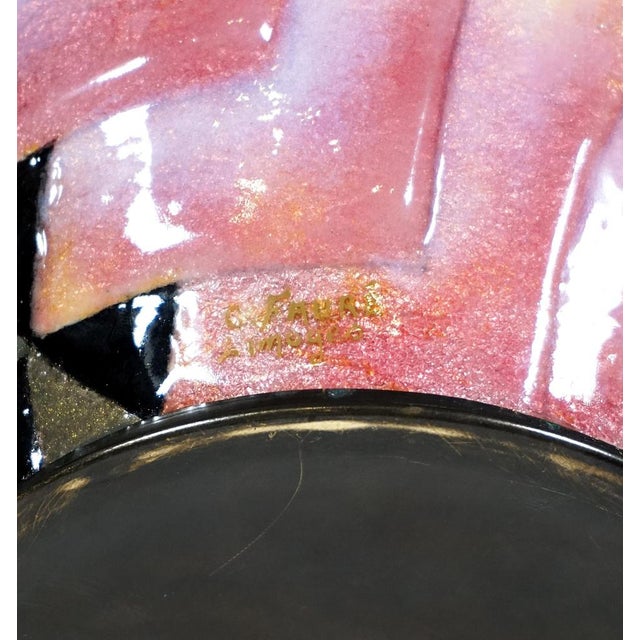 Metal Large Art Deco Enamel Vase by Camille Faure, France, 1930s For Sale - Image 7 of 8