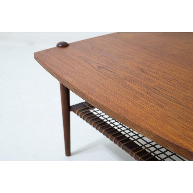 Vintage Webbing Coffee Table in Teak, 1960s For Sale - Image 11 of 16