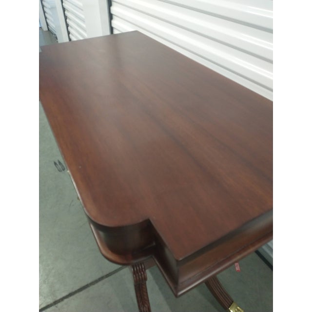 Lyre Pedestal Base Console Table Hall Table on Casters Chairish