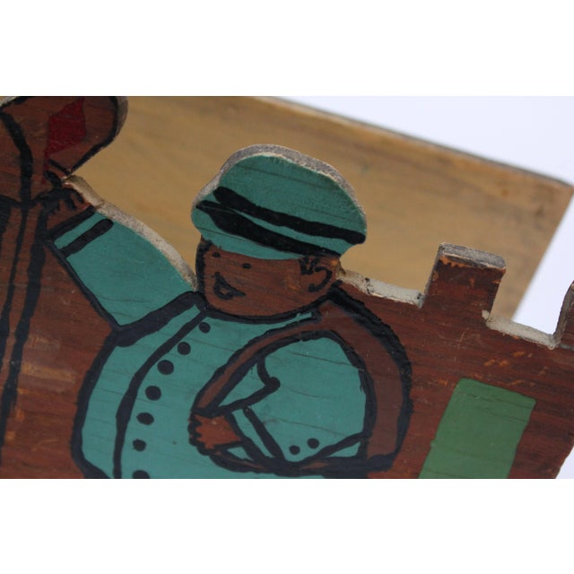 Vintage Folk Art Wooden "Postman" Letter Holder For Sale - Image 9 of 13