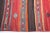 Red Bohemian Home Decor Stripe Design Turkish Kilim -3' 7'' X 6' For Sale - Image 8 of 12