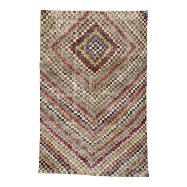 Vintage Turkish Sivas Rug, 05'01 X 07'08 For Sale