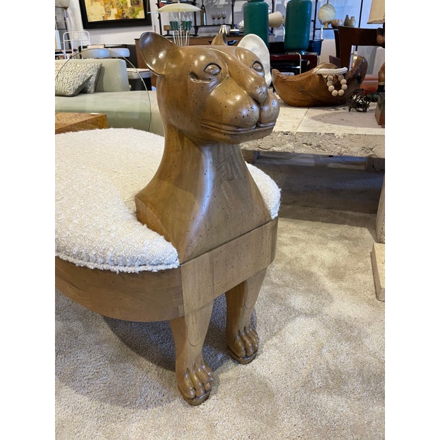 Egyptian Revival Style Whimsical Wood Bench/ Ottoman For Sale - Image 14 of 18