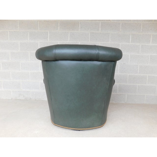 Hancock & Moore Hancock & Moore Leather Swivel Rocking Arm Club Chair For Sale - Image 4 of 17