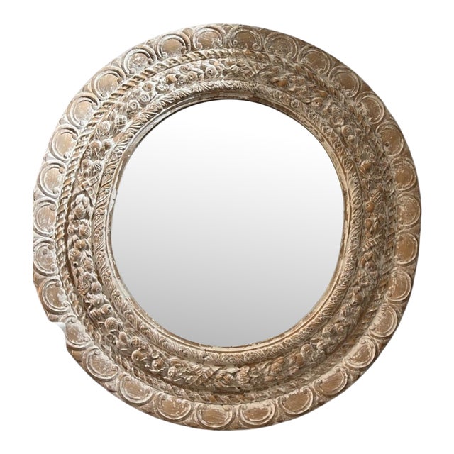 Italian Carved Oval Mirror For Sale