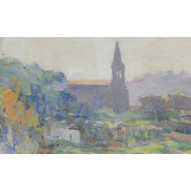 Impressionist Spanish or Catalan Mountain Village, 1890s-1910s, Oil on Canvas, in Good conditions. Designed 1890 to 1919