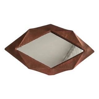 Dutch Art Deco Hand-Hammered Copper Mirror, 1920s For Sale