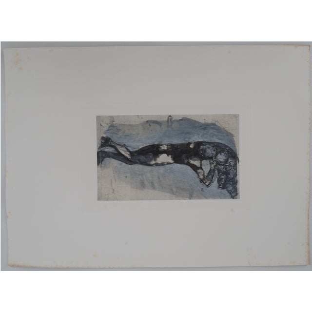 Auguste RODIN (1840-1917) (after) The child at a nap Engraving (gravure taken up at the point) and enhanced with...