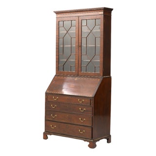 Mahogany Bureau Bookcase, 1780s For Sale