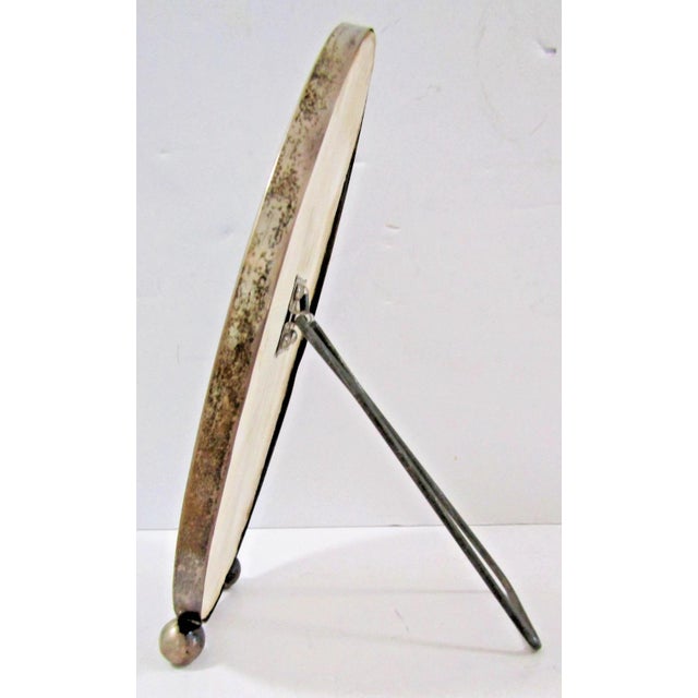 Antique Hallmarked Sterling Silver Oval Picture Frame With Alice Roosevelt Photo For Sale - Image 10 of 13