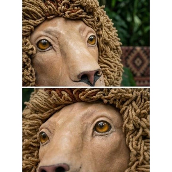 Vintage Faux Lion Head Taxidermy Wall Decor For Sale - Image 4 of 10