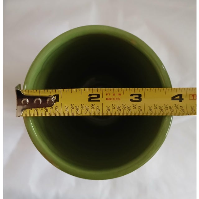 Lime 1970s MCM Signed Bica Deruta Italian Rare Pristine Art Pottery Vase. For Sale - Image 8 of 8