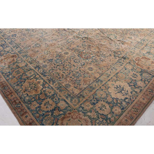 Indian Fine Antique Indian Handmade Wool Rug For Sale - Image 3 of 9