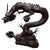 Gold Large Bronze Chinese Dragon Water Feature Sculpture For Sale - Image 8 of 8