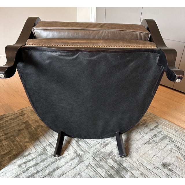 Arhaus Catania Wingback Chair & Matching Ottoman in Libby Smoke For Sale - Image 14 of 17