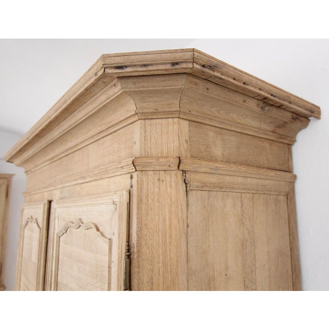 19th Century Belgian Bleached Oak Wardrobe For Sale - Image 17 of 18