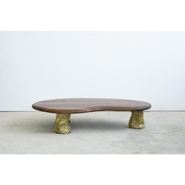 Walnut and Glazed Ceramic Coffee Table by Alexander Knysch For Sale - Image 13 of 16