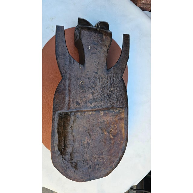1960s Vintage Wooden African Mask, 1950s For Sale - Image 5 of 8