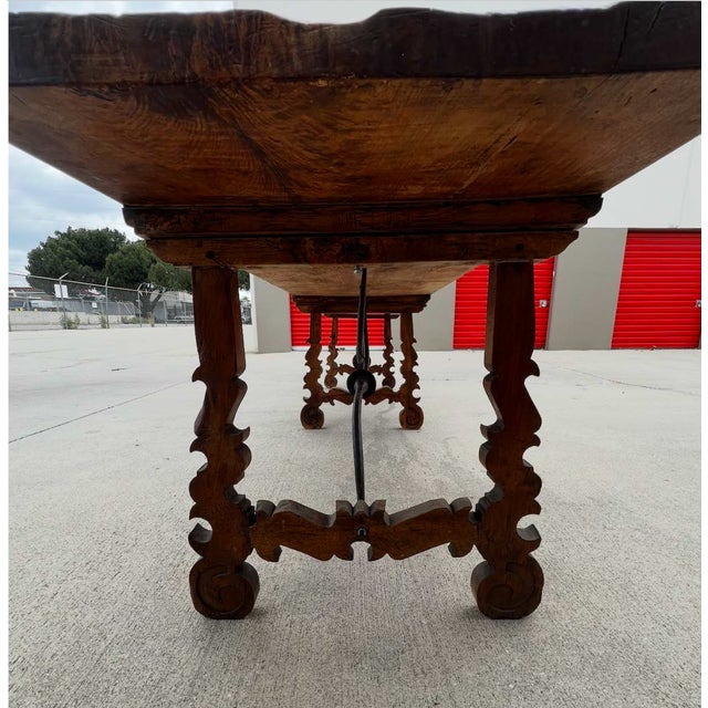 Monumental 18th-Century Spanish Baroque Style Walnut Trestle Dining / Refectory Table For Sale - Image 18 of 18