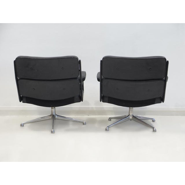 Set of Executive Chairs in Black Leather by Charles and Ray Eames, 1960s For Sale - Image 13 of 18