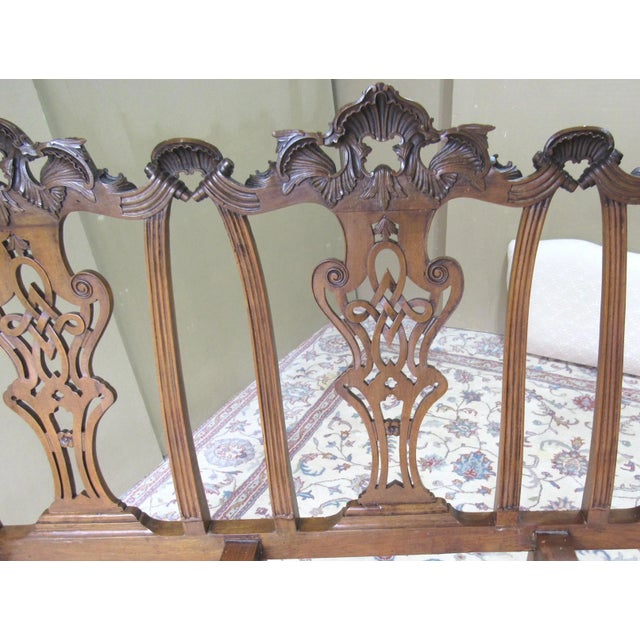 Brown Antique English Chippendale Style Settee Sofa For Sale - Image 8 of 13