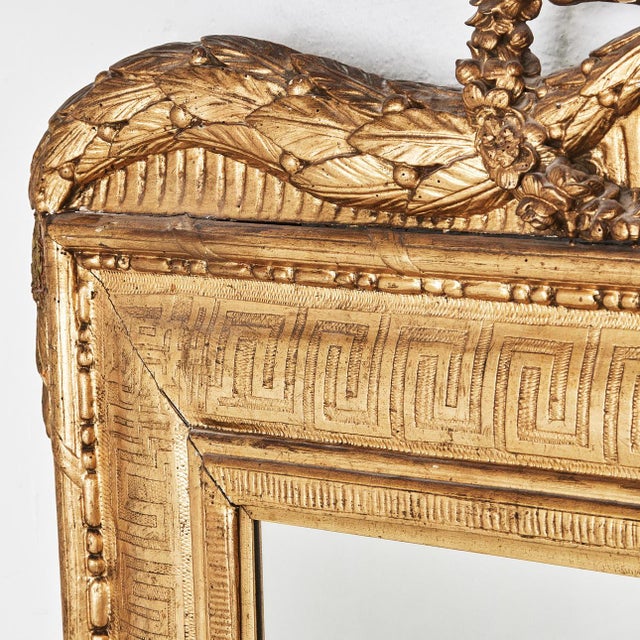 Late 18th Century Greek Key Neoclassical Bronzed Wood Mirror 18th- Century For Sale - Image 5 of 6