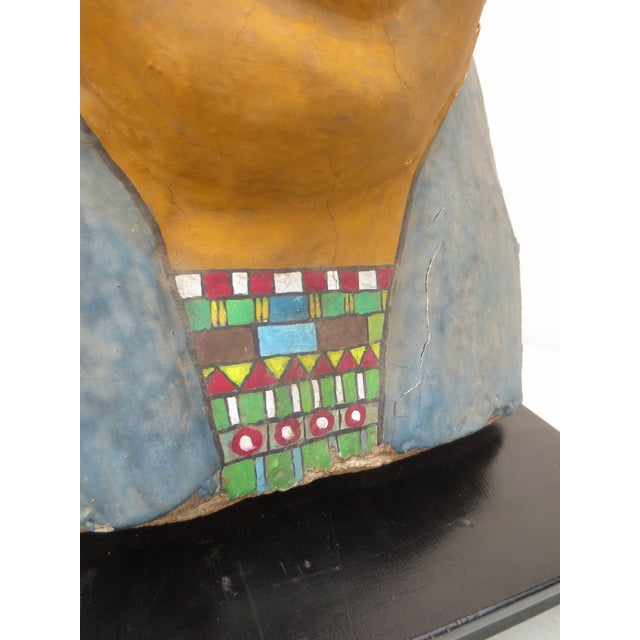 Wood Potolomic Sarchogus Mask Circa 3rd Century B C For Sale - Image 7 of 12