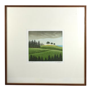 Josef Bramer (B. 1948). Lush Landscape Fine Original Lithograph Signed For Sale