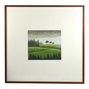 Josef Bramer (B. 1948). Lush Landscape Fine Original Lithograph Signed