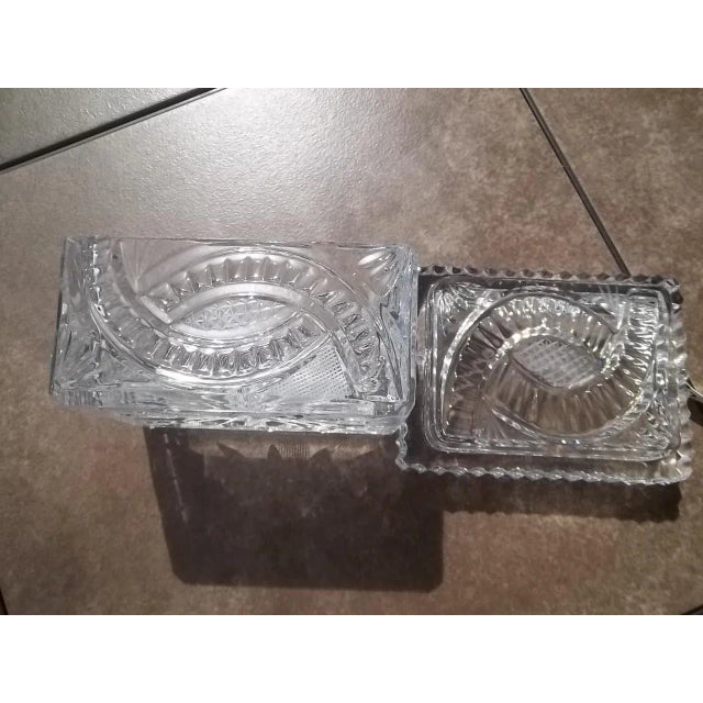 Glass Vintage Cut Crystal Box Ashtray For Sale - Image 7 of 11