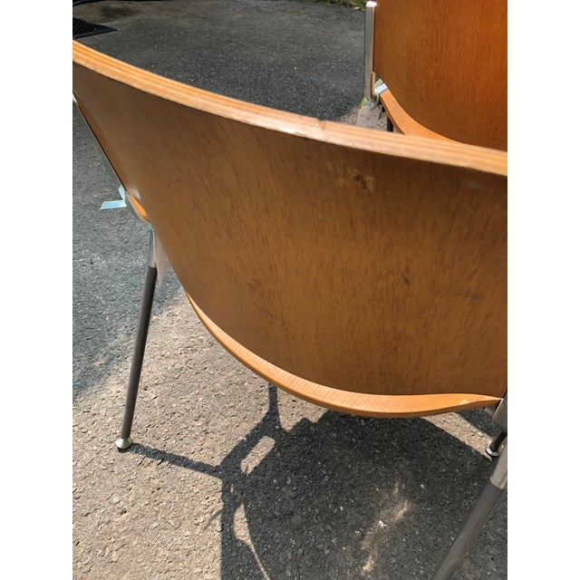 MidCentury Modern Plywood & Steel Schoolhouse Dining Chairs Set of 6 Chairish