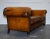 Victorian Hand Dyed Tan Brown Leather Sofa For Sale - Image 12 of 16
