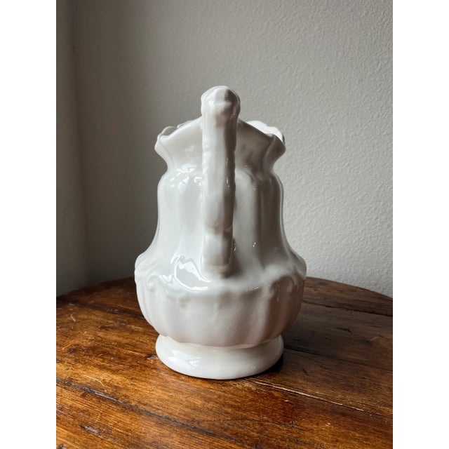 Vintage 1970’s White Ironstone Wash Basin and Pitcher - Set of 2 For Sale - Image 9 of 11
