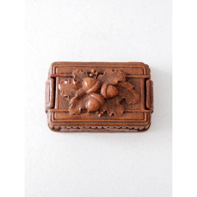 Mid 20th Century Vintage Syroco Style Faux Bois Acorn Box For Sale - Image 5 of 9