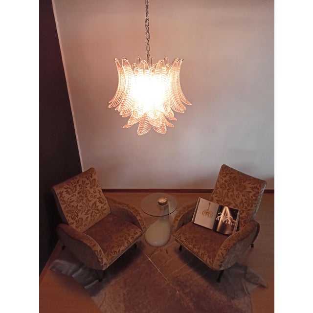 Italian Murano Six-Tier Felci Glass Chandelier with 36 Pink Glasses For Sale - Image 15 of 18